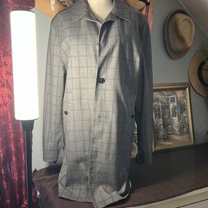 Mens (can be unisex) H&M grey window pane check button down raincoat Size 38R